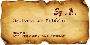 Szilveszter Milán névjegykártya
